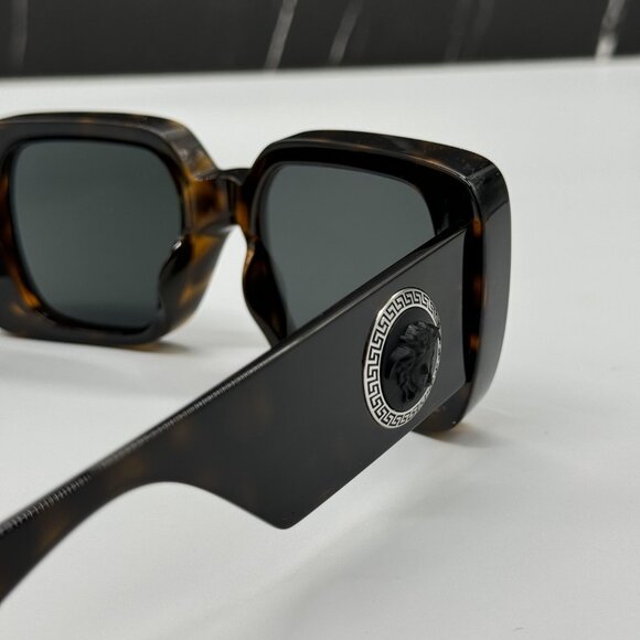 NEW VE4473U 108/87 SQUARE WOMEN SUNGLASSES VERSACE MOD 4473-U HAVANA GREY EYWEAR